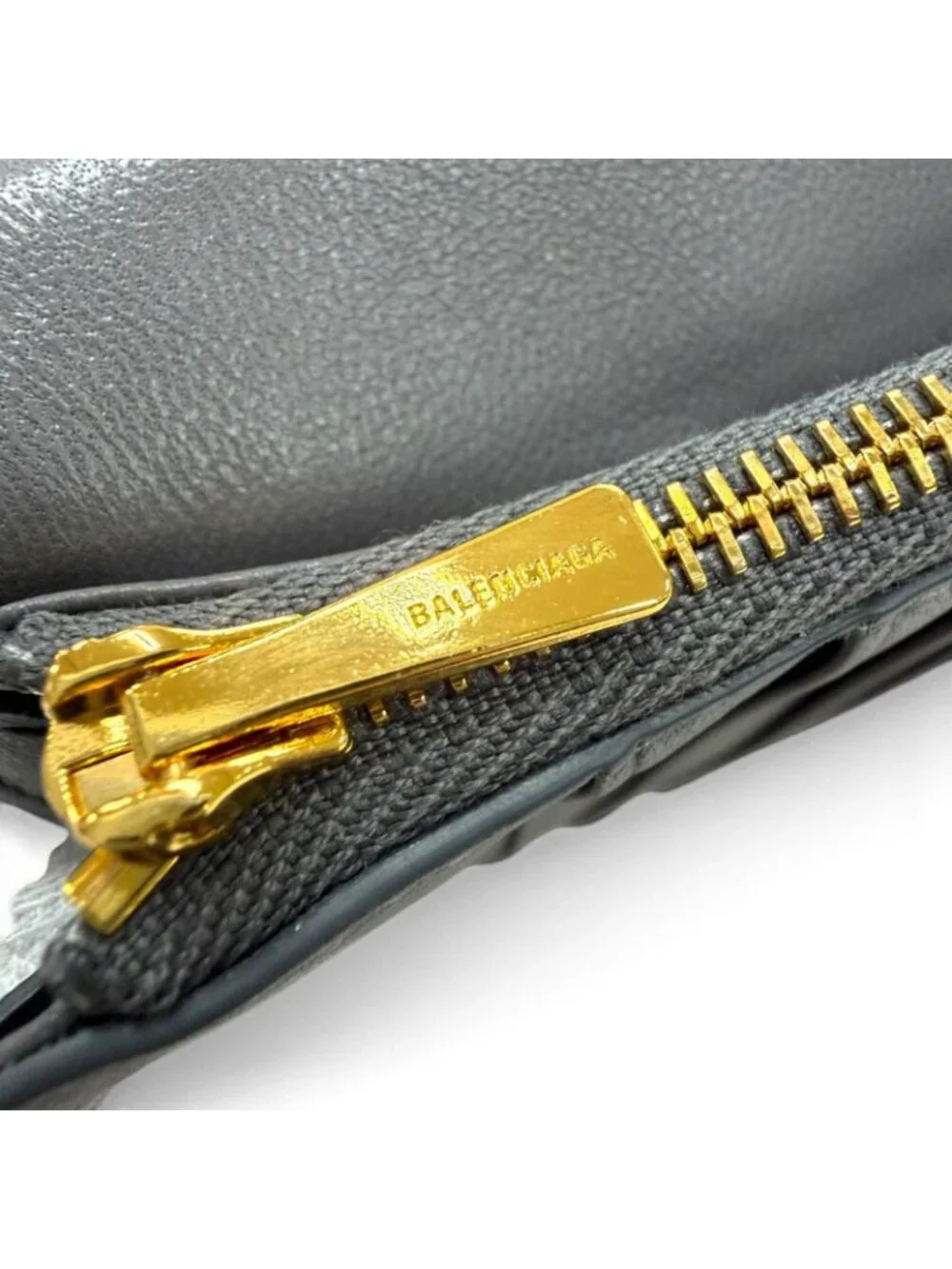 Balenciaga Envelope Leather Wallet Black Gold